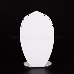 Acrylic Necklace Display Stands, White, 15.5x10.2x5.5cm(NDIS-N009-02C)