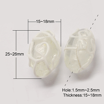 White, 20~25x14~16mm, Hole: 1.5~2.5mm
