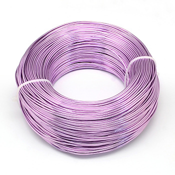 Round Aluminum Wire, Flexible Craft Wire, for Beading Jewelry Doll Craft Making, Medium Orchid, 18 Gauge, 1.0mm, 200m/500g(656.1 Feet/500g)