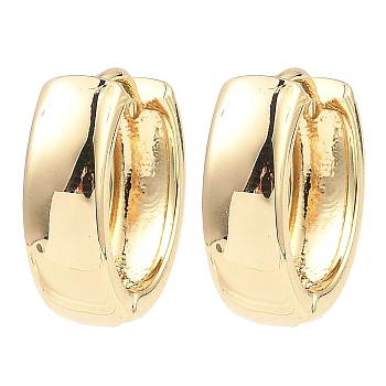 Brass Thick Hoop Earrings, Light Gold, 18x18.5x6mm