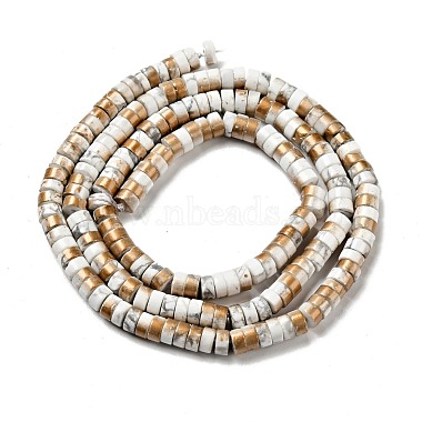 Brins de perles d'howlite naturelle galvanisées(G-D470-01D)-2