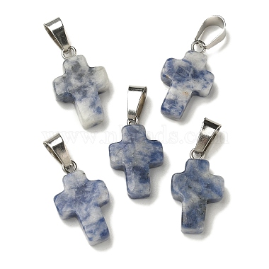 Natural Blue Spot Jasper Pendants(G-Z067-04P-08)-2