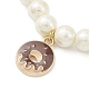 Glass Imitation Pearl Beaded Stretch Bracelet with Alloy Enamel Charms(BJEW-JB09556)-4