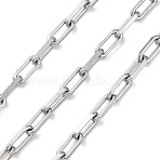 304 Stainless Steel Paperclip Chains, Soldered, Stainless Steel Color, 9x3.5x1mm(CHS-M009-06P-03)