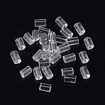 Plastic Ear Nuts, Earring Backs, Column, Clear, 2.5~3x2.5mm, Hole: 0.6mm, about 9400~9600pcs/bag(KY-R011-07-01)