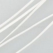 Imitation Leather Cord, Flat PU Leather, White, 2x1mm, 100yard/bundle(300 feet/bundle)(LC-K001-2mm-06)