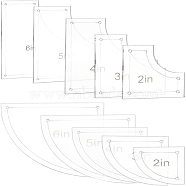 2~6 Inch Transparent Acrylic Quilting Templates, Quilting Rulers, Quilting Frames, for Applying Vinyl & Sublimation Designs On Shirts, Mixed Shapes, Clear, 47.5~167x66.5~235x2.8mm, Hole: 3mm, 10pcs/set(DIY-WH0381-001)