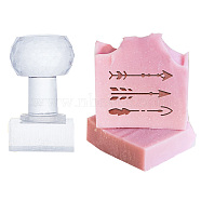 Clear Acrylic Soap Stamps, DIY Soap Molds Supplies, Arrow, 60x38x28mm, Pattern: 35x25mm(DIY-WH0437-010)