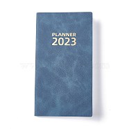 2023 Notebook with 12 Month Tabs, Weekly & Monthly & Daily PU Cover Planner, for Scheduling, Slate Blue, 175x98x9mm(AJEW-A043-02B)
