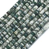 Frosted Natural Tree Agate Beads Strands, Rondelle, 6x2mm, Hole: 0.7mm, about 182pcs/strand, 15.16''(38.5cm)(G-K389-C15-01)