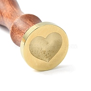 Wax Seal Stamp Set, Sealing Wax Stamp Solid Brass Head,  Wood Handle Retro Brass Stamp Kit Removable, for Envelopes Invitations, Gift Card, Heart Pattern, 83x22mm(AJEW-WH0206-018)
