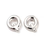 Brass Hollow Out Initial Letter Stud Earrings for Women, Platinum, Lead Free & Cadmium Free, Letter.Q, 7x6.5x1.5mm, Pin: 0.8mm(EJEW-A044-01P-Q)