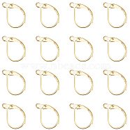 Brass Leverback Earring Findings, with Loop, Lead Free and Cadmium Free, Golden, 15x10mm, Hole: 1mm(KK-PH0026-22G-RS)