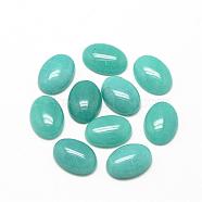 Natural White Jade Cabochons, Dyed, Oval, Turquoise, 18x13x5mm(G-R415-13x18-25)