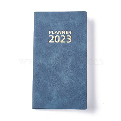 2023 Notebook with 12 Month Tabs, Weekly & Monthly & Daily PU Cover Planner, for Scheduling, Slate Blue, 175x98x9mm(AJEW-A043-02B)