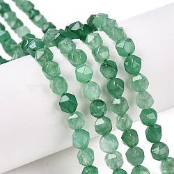 Natural Green Aventurine Beads Strands, Round, Faceted, 5.5~6x5.5~6.5mm, Hole: 1mm, about 60~62pcs/strand, 14.17~14.88''(36~37.2cm)(G-T138-224)