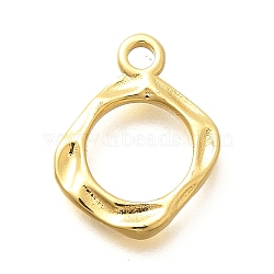 Rack Plating Brass Pendants, Round Charms, Long-Lasting Plated, Lead Free & Cadmium Free, Real 18K Gold Plated, 16x13x1.5mm, Hole: 2mm(KK-M309-34G)