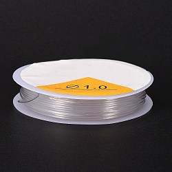 Round Crystal Elastic Stretch Thread, for Bracelets Gemstone Jewelry Making Beading Craft, Clear, 1mm, about 4.3 yards(4m)/roll(EW-Z001-D01-1.0mm)