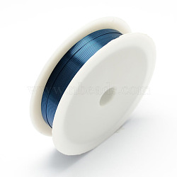 Round Copper Wire for Jewelry Making, Prussian Blue, 28 Gauge, 0.3mm, about 68.89 Feet(21m)/roll, 10 rolls/set(CWIR-R001-0.3mm-04)