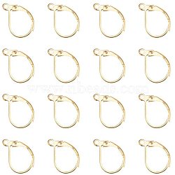 Brass Leverback Earring Findings, with Loop, Lead Free and Cadmium Free, Golden, 15x10mm, Hole: 1mm(KK-PH0026-22G-RS)