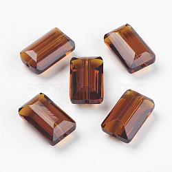 K9 Glass, Imitation Austrian Crystal Beads, Grade AAA, Faceted, Rectangle, Sienna, 10x15.5x7mm, Hole: 0.9~1mm(SWAR-F081-10x16mm-22)