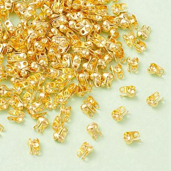 Iron Bead Tips, Calotte Ends, Cadmium Free & Lead Free, Clamshell Knot Cover, Golden, 6x3.5mm, Hole: 1mm, 2.4mm inner diameter