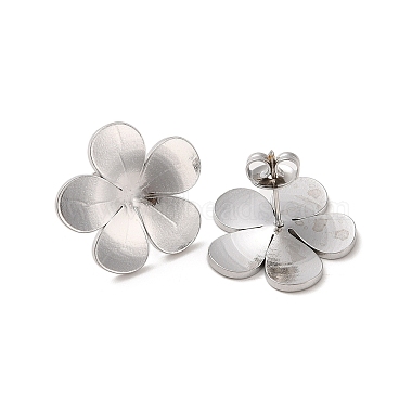 Flower 304 Stainless Steel Stud Earrings for Women(EJEW-L272-031P-01)-2