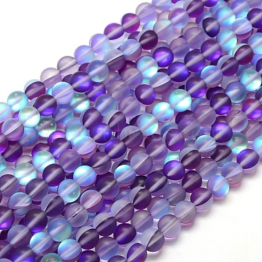 Blue Violet Round Moonstone Beads