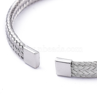 Unisex 304 Stainless Steel Mesh Bangles(BJEW-M284-11)-4