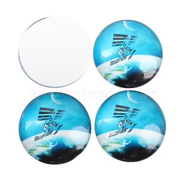 Starry Sky Printed Glass Half Round/Dome Cabochons(X-GGLA-N004-25mm-D)-3