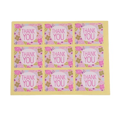 Pink Rectangle Paper Stickers