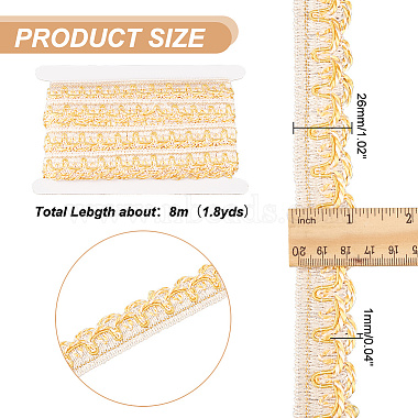 8M Polyester Curtain Lace Trimmer Ribbon(DIY-NB0008-30B)-2