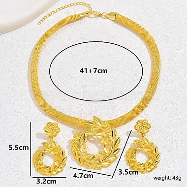Aluminum Alloy Leafy Branch Jewelry Set(VN1366)-3
