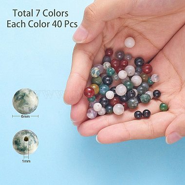 280Pcs 7 Style Natural Gemstone Beads(G-SZ0002-04B)-2