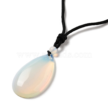 Synthetic Opalite Pendant Necklace with Nylon Cord for Women(NJEW-L464-A01)-2