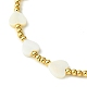 Natural Shell Heart & Brass Beaded Bracelet for Women(BJEW-TA00358)-2