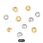10Pcs 2 Colors Brass Open Jump Rings, Round Ring, Platinum & Golden, 5.5x1.3mm, 5pcs/color(KK-YW0003-99B)