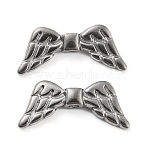 Non-Tarnish 316 Stainless Steel Beads, Wings, Stainless Steel Color, 8.5x18.5x4mm, Hole: 1.5mm(STAS-B047-24P)