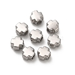 304 Stainless Steel Beads, Cross, Stainless Steel Color, 4x4x2.5mm, Hole: 1.4mm(STAS-D204-04P)