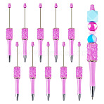 ABS Plastic Ball-Point Pen, Beadable Pen, for DIY Personalized Pen with Jewelry Bead, Violet, 144x15.5mm(BT-TAC0003-13F)