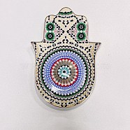 Porcelain Cup Mats, Hamsa Hand Shape Evil Eye Pattern Coaster, Colorful, 165x115x15mm(PW22111457484)