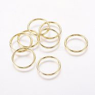 Iron Jump Rings, Open Jump Rings, Cadmium Free & Lead Free, Golden Color, 13 Gauge, 20x1.8mm, Inner Diameter: 16.4mm, about 920pcs/1000g(JRG20mm)