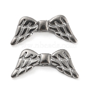 316 Stainless Steel Beads, Wings, Stainless Steel Color, 8.5x18.5x4mm, Hole: 1.5mm(STAS-B047-24P)