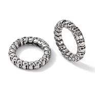 Tibetan Style 316 Surgical Stainless Steel Spring Gate Rings, Antique Silver, 19.5x3.5mm,(STAS-P362-10B-AS)