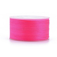 Polyester Braided Cords, for Jewelry Making Beading Crafting, Deep Pink, 2mm, about 21.87 yards(20m)/roll(OCOR-I006-A01-13)
