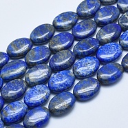Natural Lapis Lazuli Beads Strands, Oval, 13~14x10~10.5x5~6mm, Hole: 1mm, about 29pcs/strand, 15.5 inch(39.5cm)(G-E446-11A)