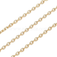 Ion Plating(IP) 304 Stainless Steel Link Chains, with Spool, Soldered, Real 18K Gold Plated, 2.5x1.5x0.5mm, about 32.81 Feet(10m)/Roll(CHS-A011-11B-G)