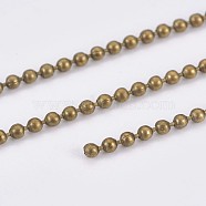 Iron Ball Chains, Beads Chain, Soldered, with Spool, Lead Free & Cadmium Free & Nickel Free, Antique Bronze, 1.5mm, about 328.08 Feet(100m)/roll(CH-CHB001Y-AB-NR)