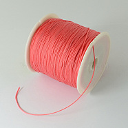 Braided Nylon Thread, Chinese Knotting Cord Beading Cord for Beading Jewelry Making, Tomato, 0.5mm, about 150yards/roll(NWIR-R006-0.5mm-184)