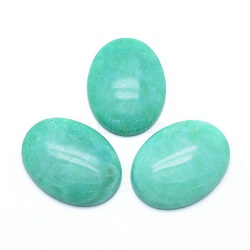 Natural White Jade Cabochons, Imitation Amazonite, Dyed, Oval, 40x30x7.5~8mm(X-G-P393-I23)